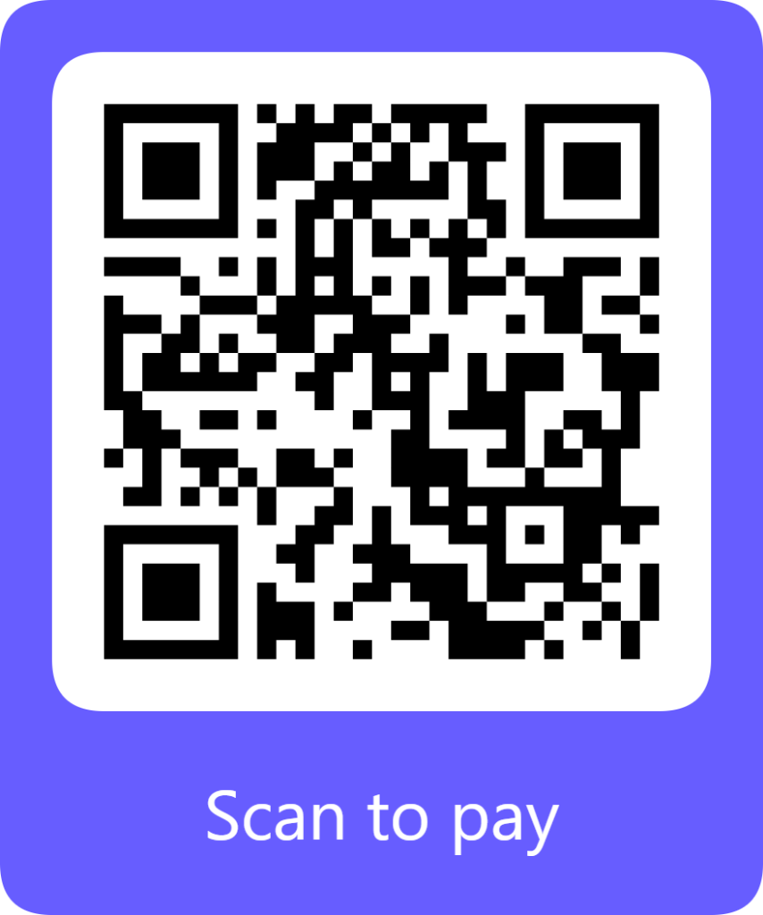 Scan to pay with Credit/Debit Card